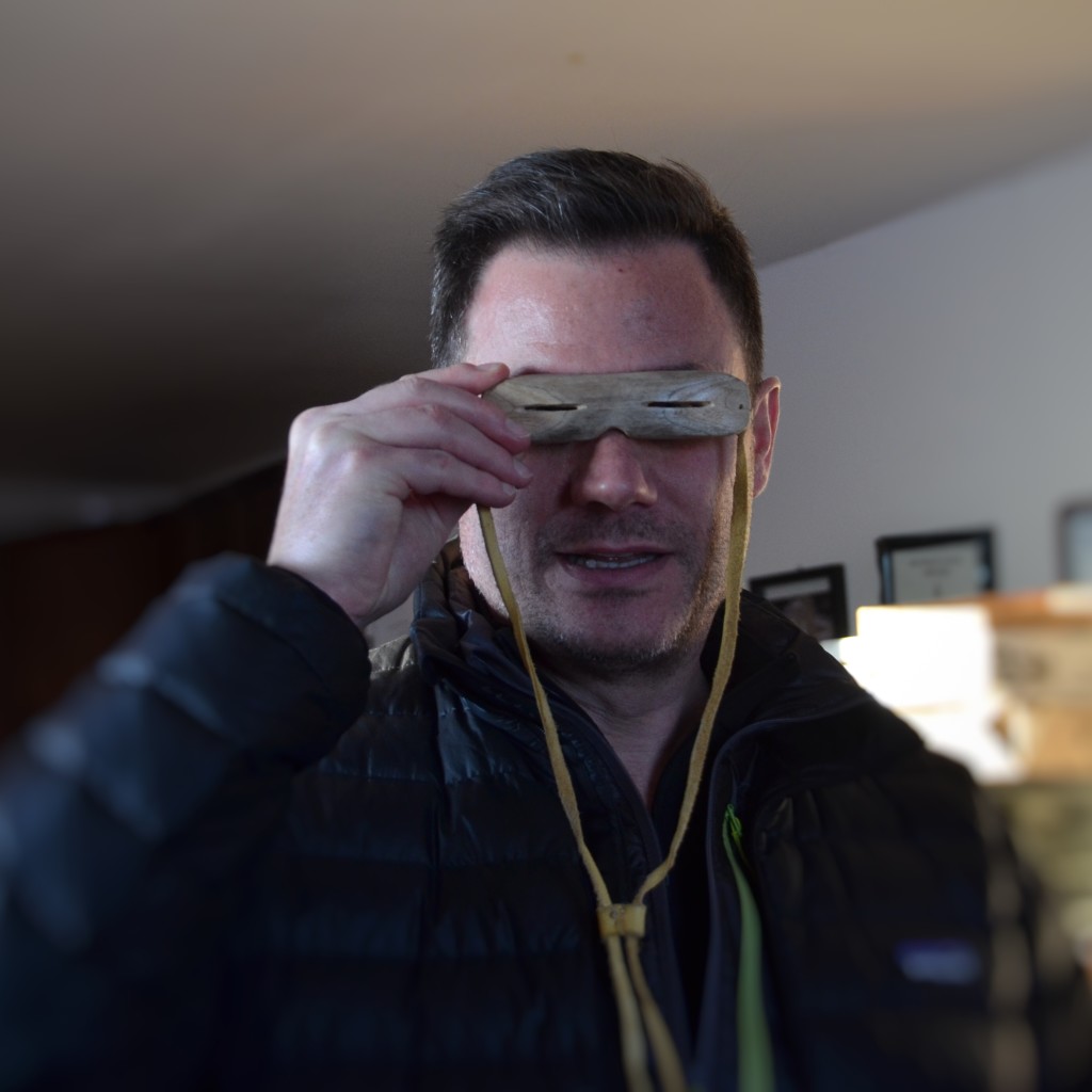 Eskimo snow goggles to prevent snow blindness