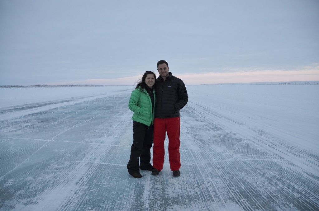 The obilgatory photo on the Ice Road to Tuk