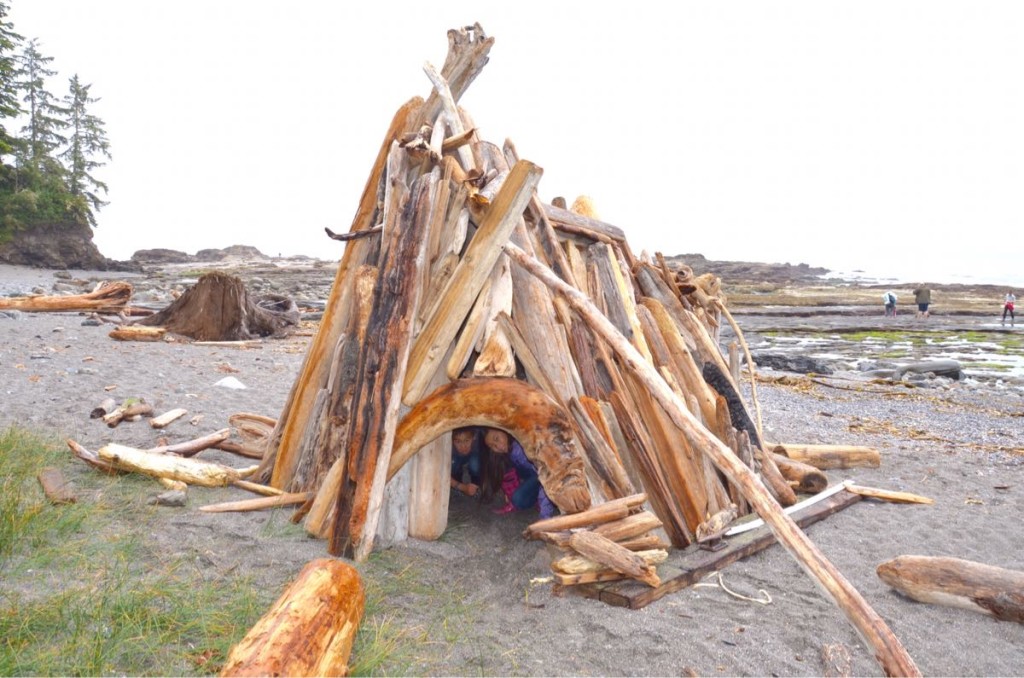 Shelter along the beach. 